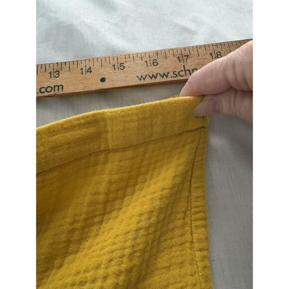 Magaschoni Tiered Skirt Size Small Yellow Organic Gauze Midi Boho Sustainable - Picture 5 of 9